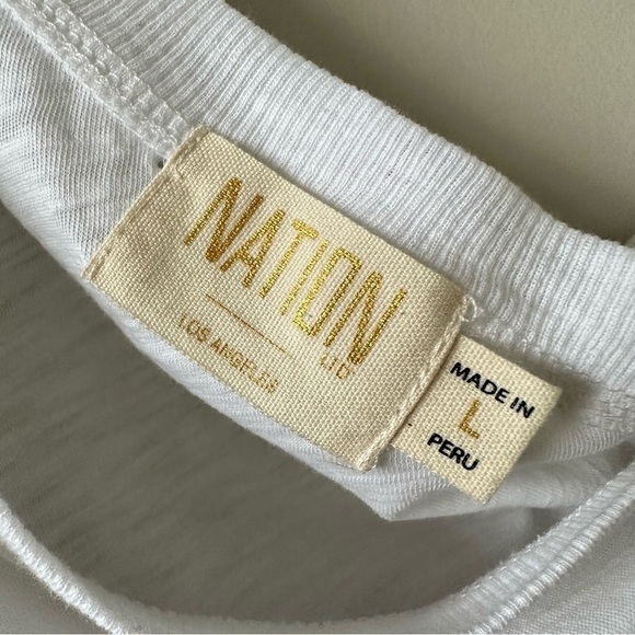 NATION LTD - Raina Balloon Sleeve One Shoulder Tee in White - Picture 9 of 10